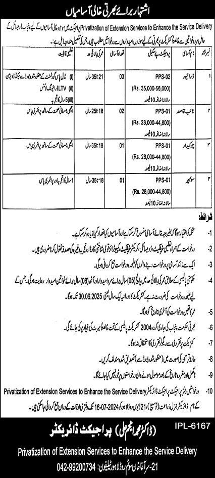 Labour Jobs in Agriculture Department Lahore 