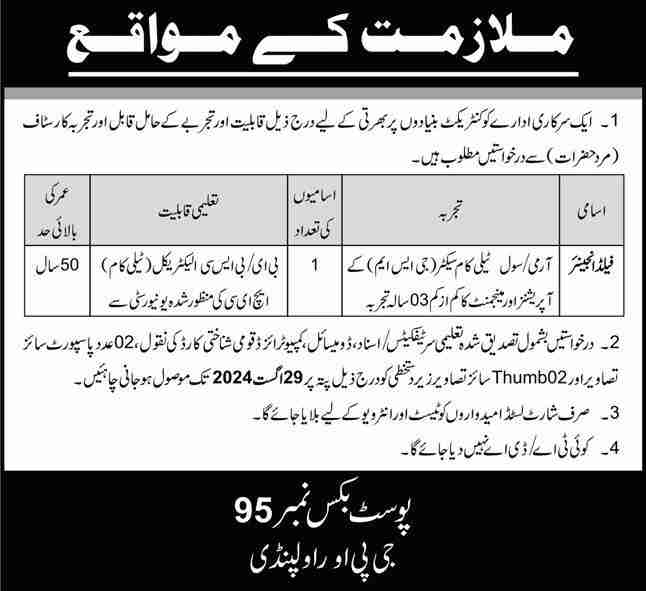 Latest Government Organization Engineering Jobs