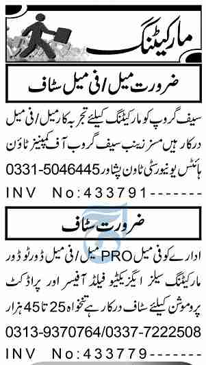 Latest Marketing Company Marketing Jobs Peshawar