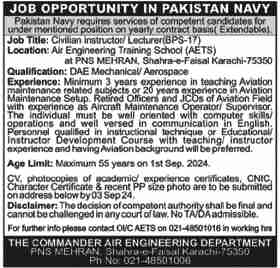 Latest Pakistan Navy Education Jobs Karachi