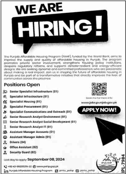 Latest Punjab Affordable Housing Program Jobs