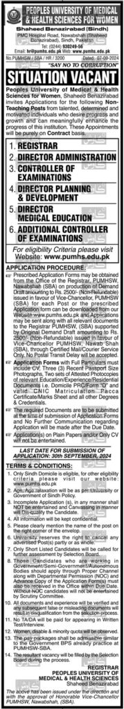 Controller of Examination Jobs in Sindh