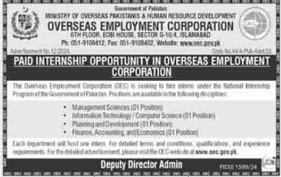 Internship At Overseas Employment Corporation