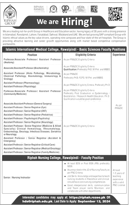 Jobs in Islamic International Medical College