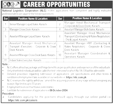 Latest National Logistics Corporation Jobs Karachi