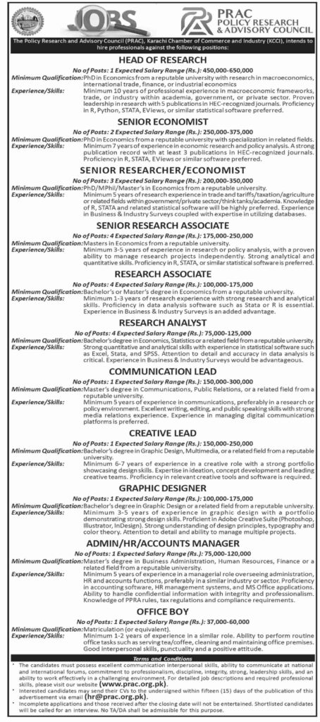 Latest Karachi Chamber of Commerce Jobs Islamabad