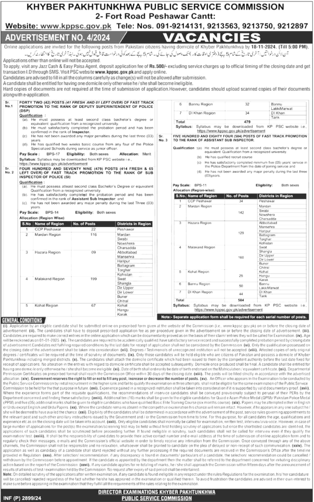 Khyber Pakhtunkhwa Public Service Commission Jobs