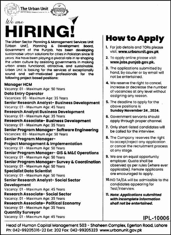 The Urban Unit Lahore In Jobs