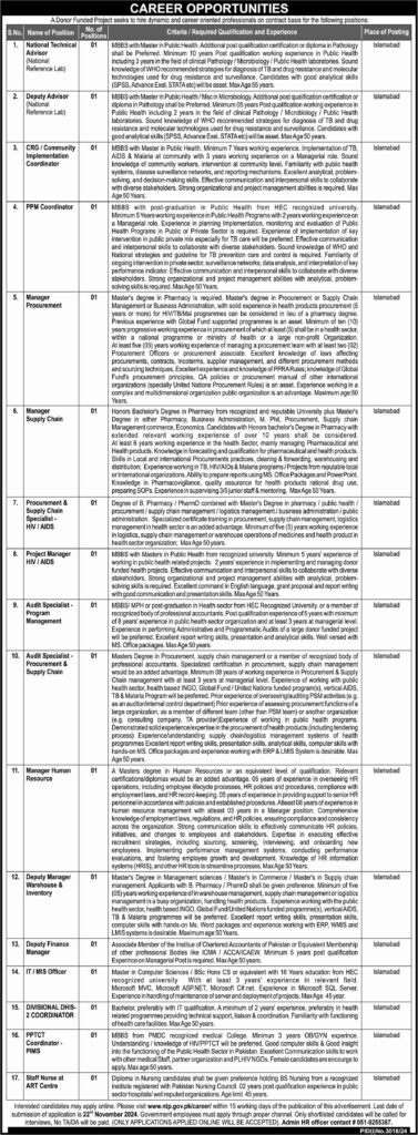 Vacant Positions At National TB Control Program