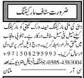 Latest Marketing Company Jobs Multan