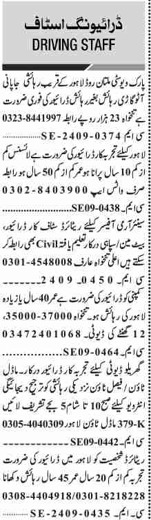 Latest Driving Jobs in Lahore