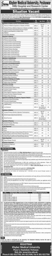 Teaching Jobs at Khyber Medical University Peshawar