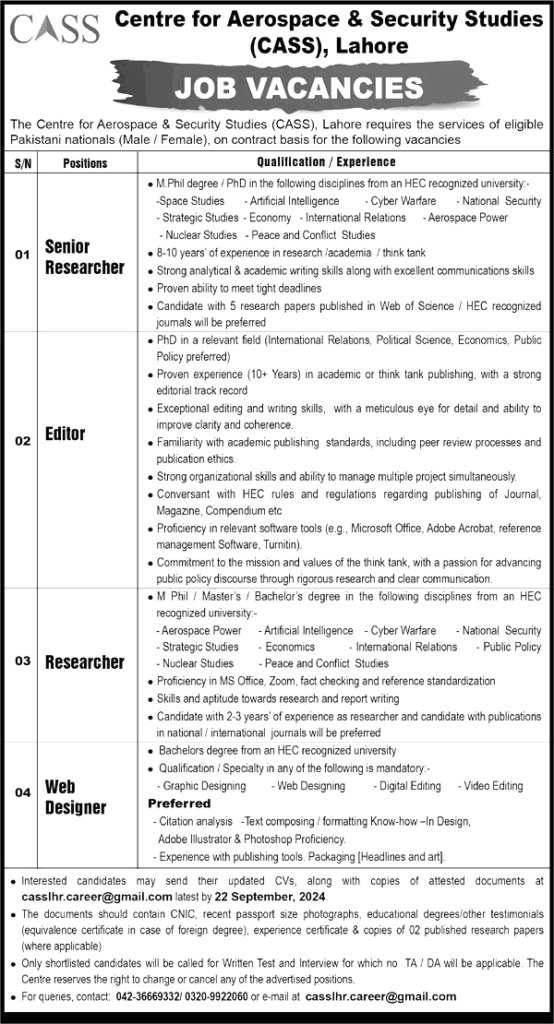 Web Designer And Editor Jobs in Lahore 