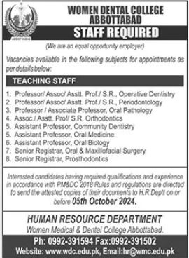 Women Medical & Dental College Jobs In Abbottabad