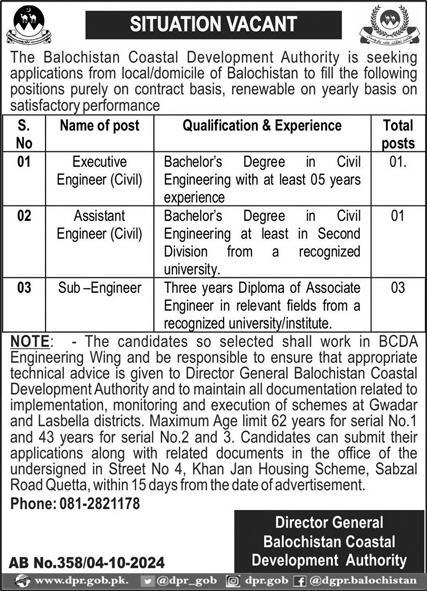 Latest Engineering Jobs In Quetta