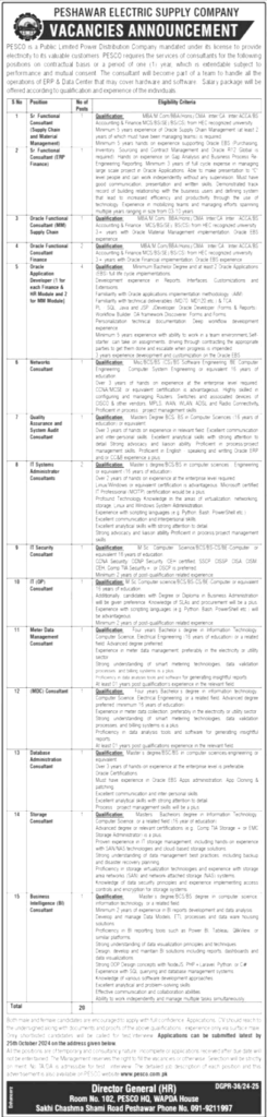 Latest Peshawar Electric Supply Company Jobs