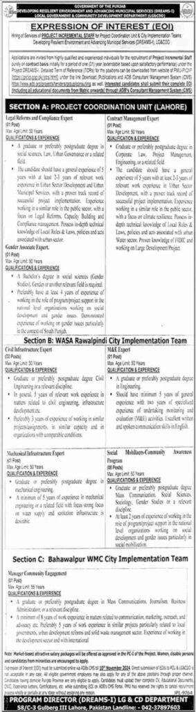 Local Government & Community Development Jobs Lahore